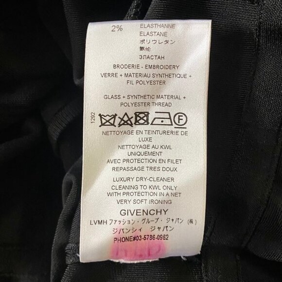 Givenchy Paris Black Cocktail Dress Crystal Rhinestone Floral Embellishm… - Picture 10 of 14